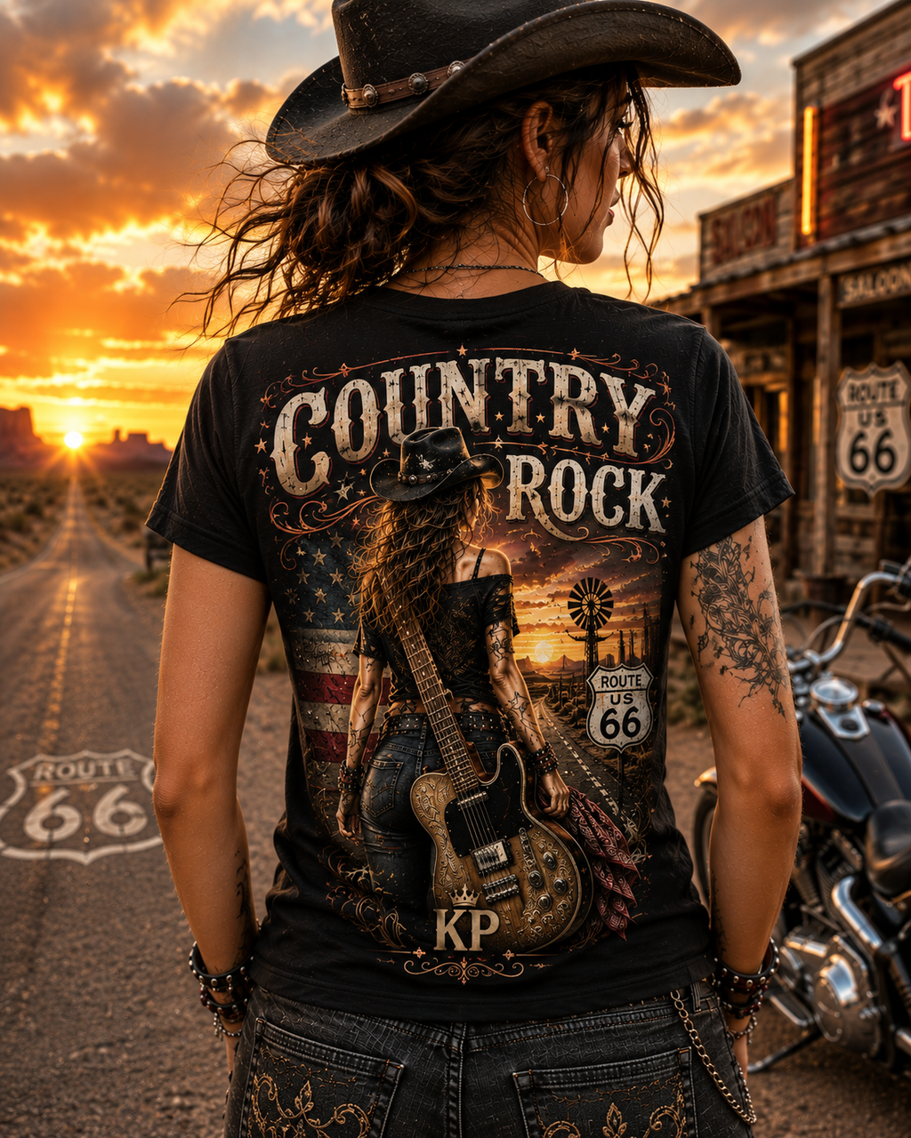 Tee-shirt Country Rock Femme – Édition KP Boutique