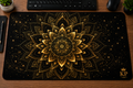 Tapis de bureau Mandala Doré KP