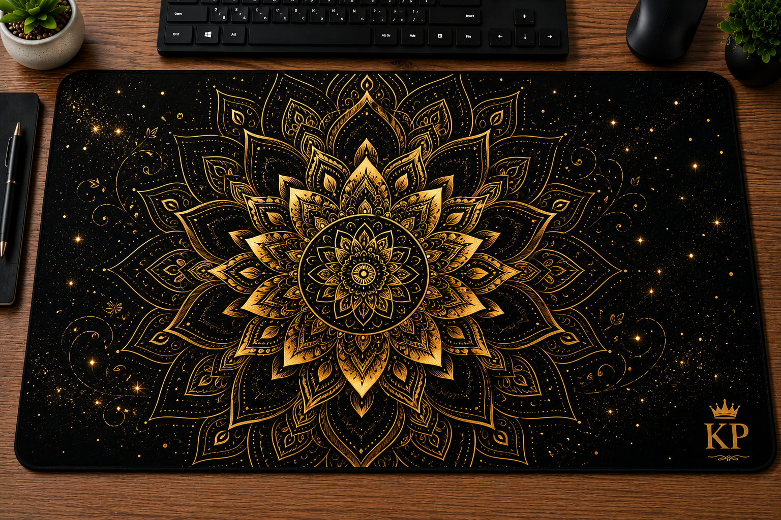 Tapis de bureau Mandala Doré KP