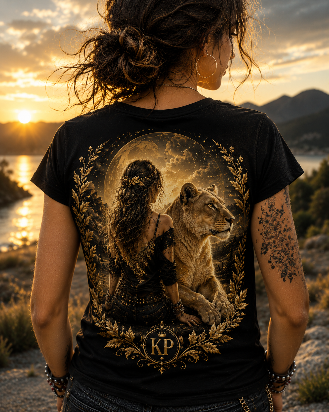Tee-shirt Lionne d'Or Femme – Édition KP Boutique