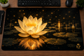 Tapis de bureau Fleur de Lotus Lumineuse KP