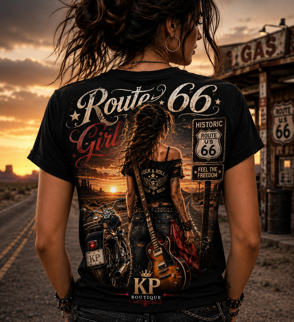 Tee-shirt Route 66 Girl – Édition KP Boutique