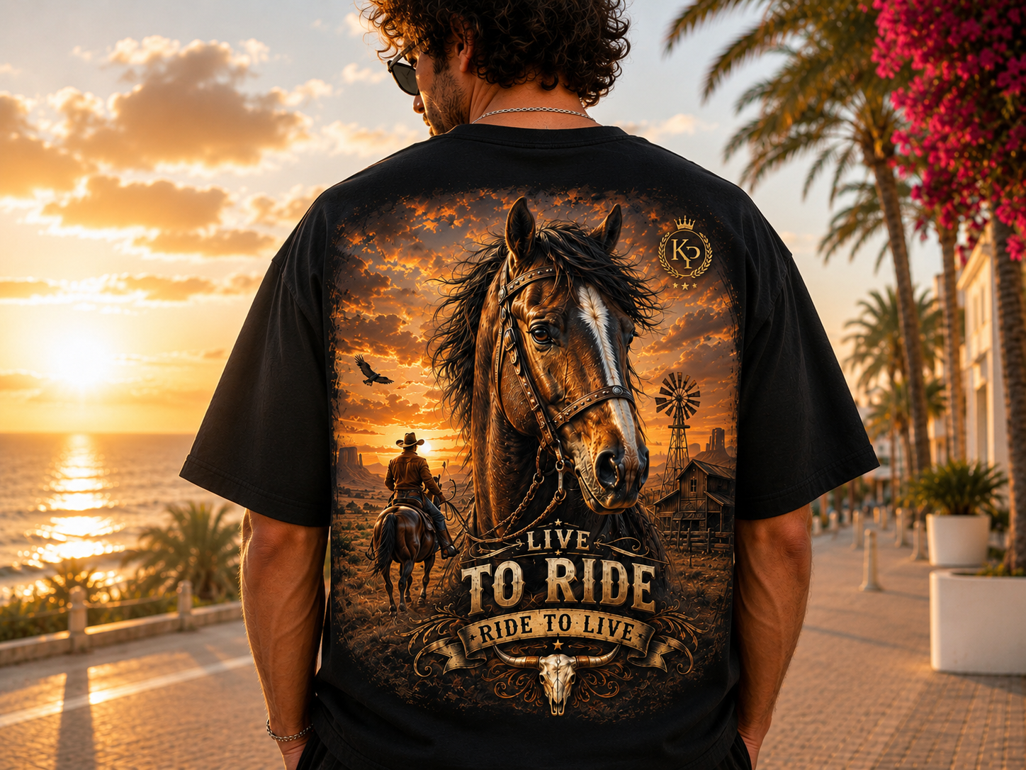 Tee-shirt Western Cheval Noir – Collection KP