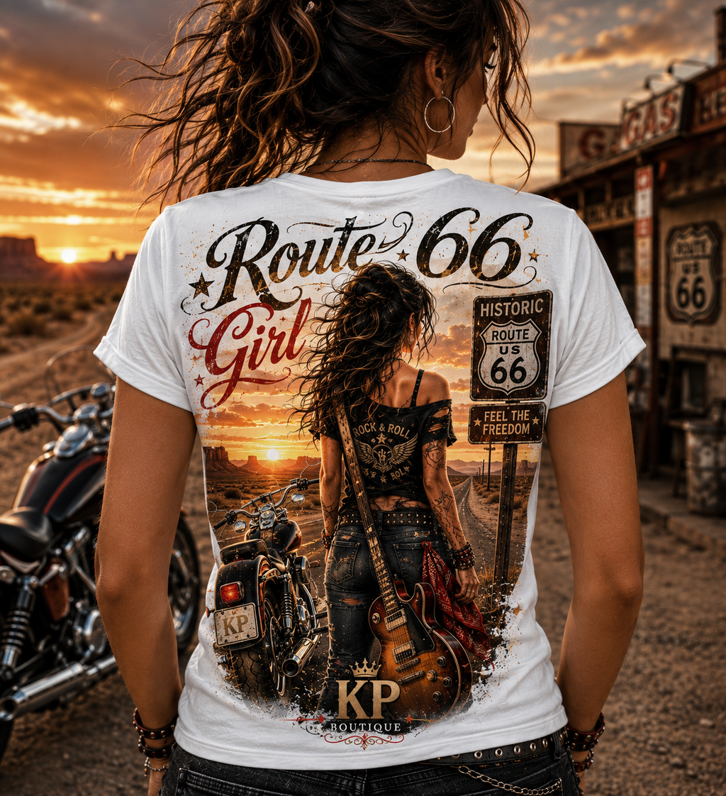 Tee-shirt Route 66 Girl – Édition KP Boutique