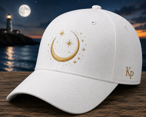 Casquette Lune Étoilée KP – Noir & Or