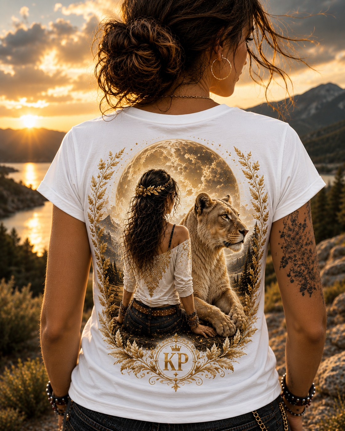 Tee-shirt Lionne d'Or Femme – Édition KP Boutique