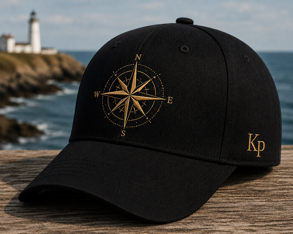 Casquette Rose des Vents KP – Noir & Or