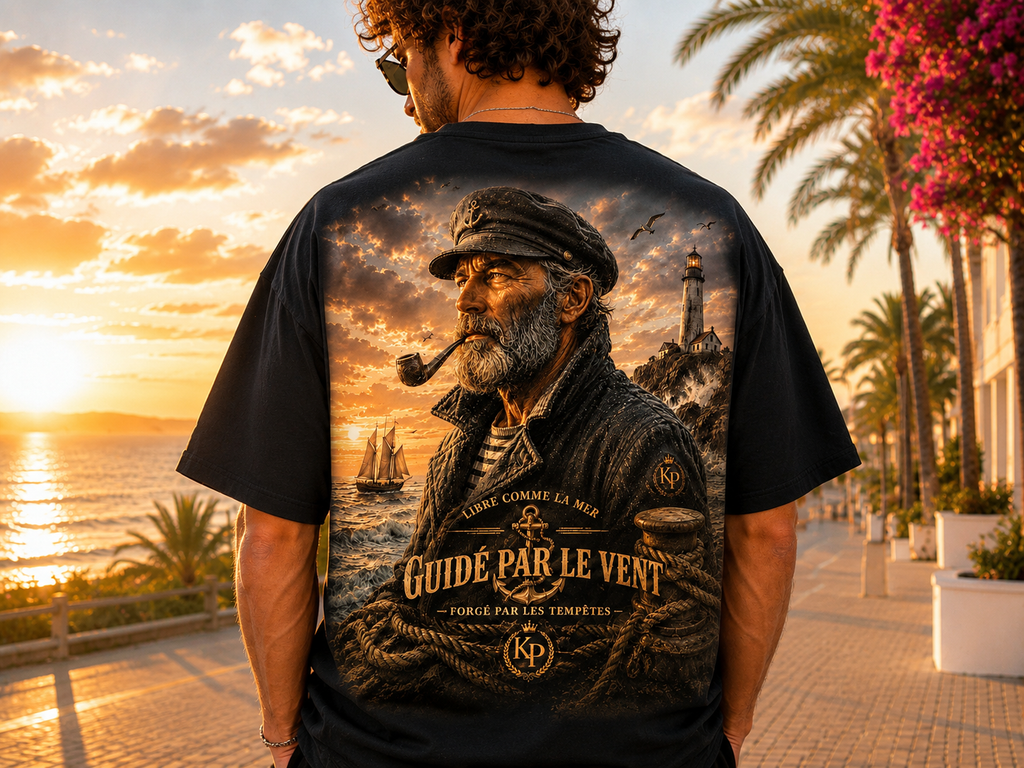 Tee-shirt Marin Vintage – Guidé par le Vent | Collection KP