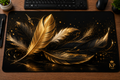 Tapis de bureau Plumes Dorées KP